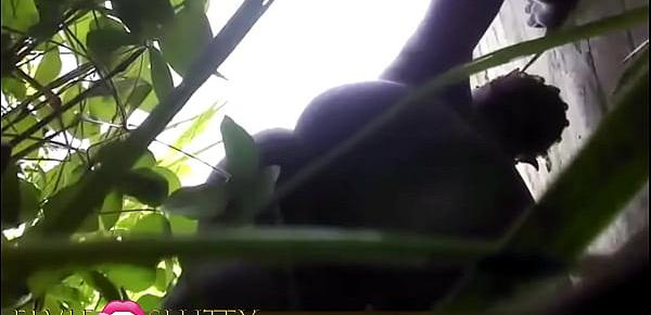 Dildo pounding on the grass